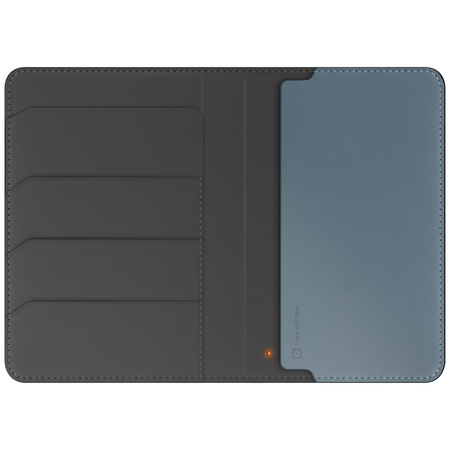 Etui na paszport UNIQ Belmont z Apple    Find My blokada RFID szaro niebieski