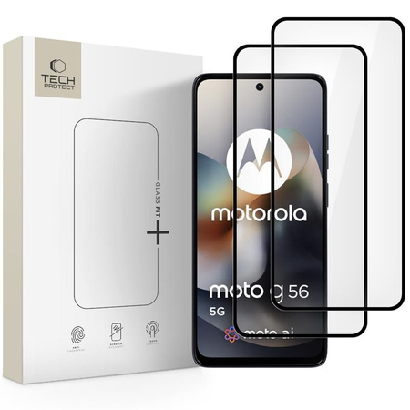 SZKŁO HARTOWANE TECH-PROTECT GLASS FIT+ 2-PACK MOTOROLA MOTO G56 5G BLACK