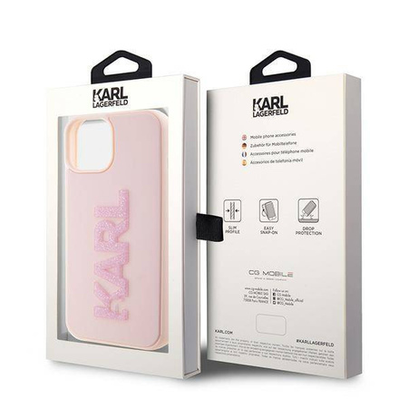 Karl Lagerfeld nakładka do iPhone 15 Plus 6,7" KLHCP15M3DMBKCP różowe HC 3D Logo Glitter