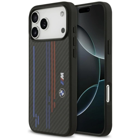 BMW M Kevlar Lines & Logo MagSafe Case für iPhone 17 Pro Max – Schwarz