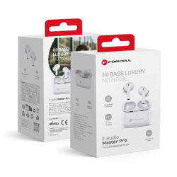 FORCELL F-AUDIO słuchawki bezprzewodowe / bluetooth stereo TWS Master PRO białe
