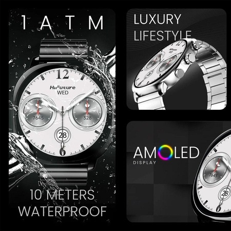 HIFUTURE smartwatch ze stali nierdzewnej ze sztuczną inteligencją AIX (OLED) (CORNING GORILLA GLASS) srebrny