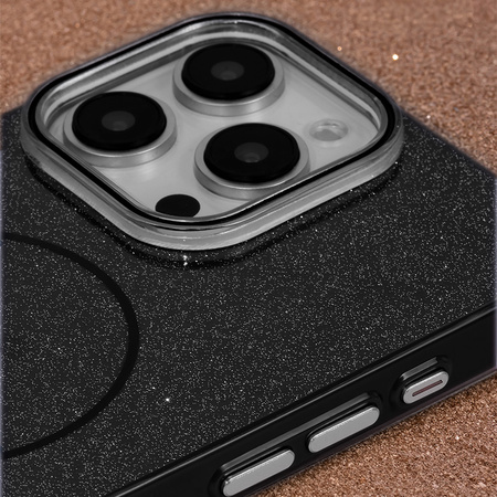 Nakładka Glitter Thin Mag do iPhone 16 6,1" czarna