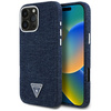 Original Handyhülle IPHONE 16 PRO Guess Denim Triangle Logo MagSafe blau