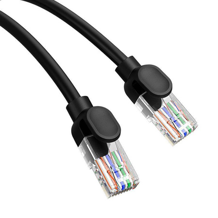 Kabel Ethernet Baseus High Speed Cat 5 RJ-45 1000Mb/s 0.5m okrągły - czarny