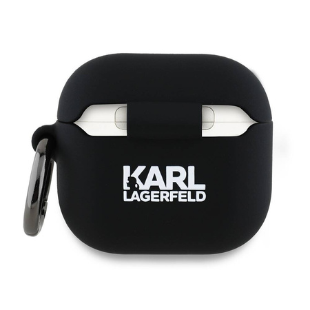 Oryginalne Etui APPLE AIRPODS 4 Karl Lagerfeld Silicone Karl Head 3D (KLA4RUNIKK) czarne