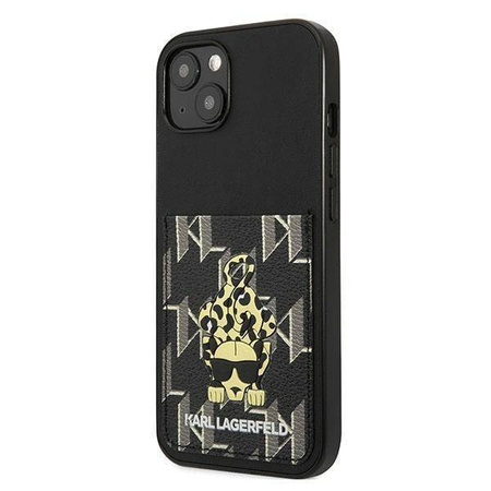 Schutzhülle IPHONE 13 Karl Lagerfeld Hardcase Karlimals Cardslot (KLHCP13MCANCNK) schwarz