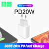 ŁADOWARKA SIECIOWA 3,6A 20W BIAŁA DENMEN + KABEL TYP-C 3600mA DC06  PD TYP-C DO TYP-C