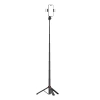 Selfie stick WC12YDS 1.3m aluminum alloy telescopic tripod with dual lamp and phone holder - black