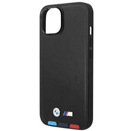 Original Case IPHONE 14 PLUS BMW Leather Stamp Tricolor (BMHCP14M22PTDK) black