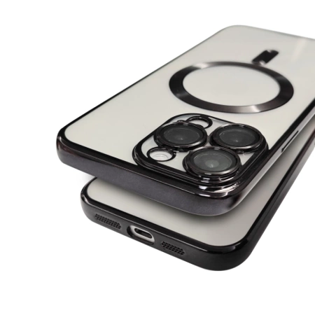 Etui Metal MagS iPhone 15 Plus Czarny