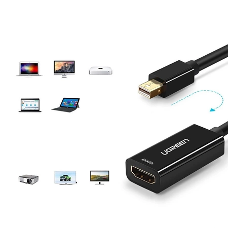 Ugreen MD112 10461 Mini DisplayPort (männlich) / HDMI (weiblich) FHD 1080p-Adapter – Schwarz