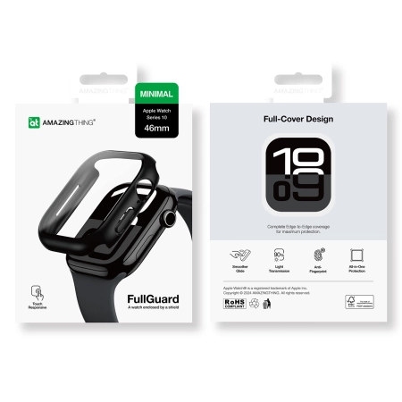 AmazingThing Radix Glass Case für Apple Watch 46 mm – Schwarz