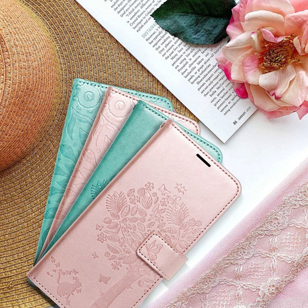 Kabura MEZZO Book do SAMSUNG A32 5G drzewo złoty róż