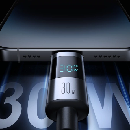 Joyroom S-A16 Pro Prism Series 30W USB-C - Lightning Cable with Display 1.2m - Black