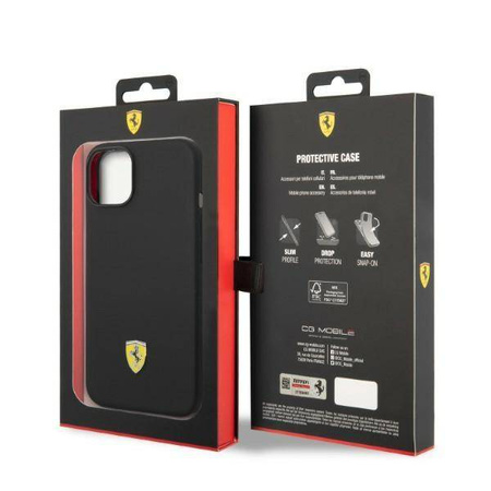 Ferrari Silicone Metal Logo MagSafe - Etui iPhone 14 Plus (czarny)