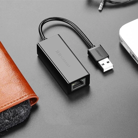 Ugreen externer Netzwerkadapter RJ45 - USB 2.0 100 Mbps Ethernet schwarz (CR110 20254)