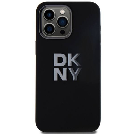 Etui DKNY Liquid Silicone Metal Logo na iPhone 15 Pro - czarne