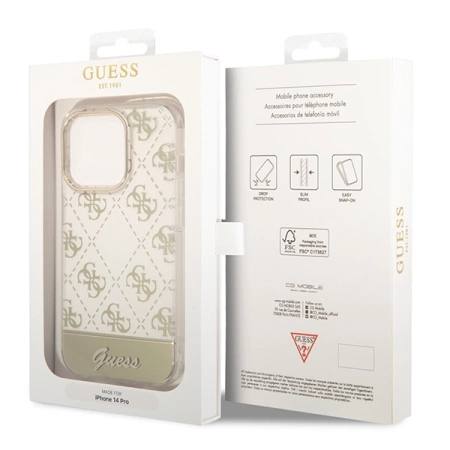 Guess GUHCP14LHG4MHG iPhone 14 Pro 6,1" złoty/gold hardcase 4G Pattern Script