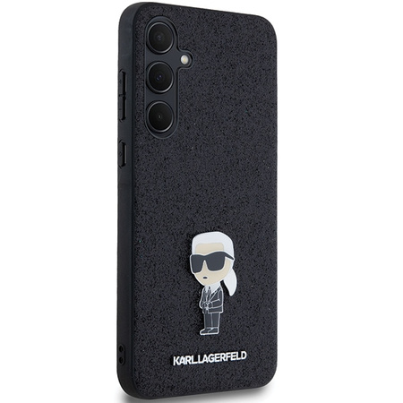 Oryginalne Etui KARL LAGERFELD hardcase Fixed Glitter Choupette Logo Metal Pin KLHCSA35GKNPSK do Samsung Galaxy A35 czarny