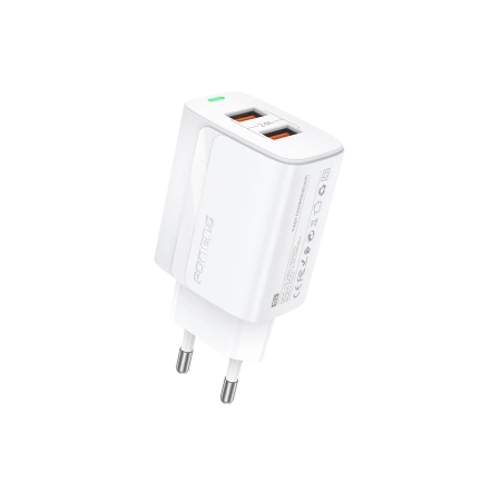 FONENG wall charger EU63 2.4A 12W 2xUSB White