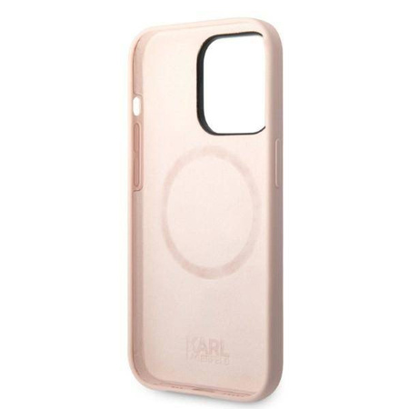 Karl Lagerfeld Liquid Silicone Karl & Choupette MagSafe - Etui iPhone 14 Pro (różowy)