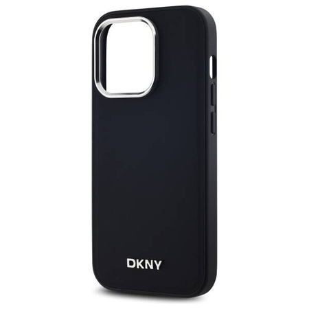 Original Handyhülle IPHONE 14 PRO DKNY Hardcase Plain Logo MagSafe (DKHMP14LPSCMCLK) schwarz