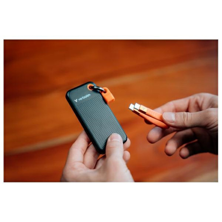 Verbatim Dysk SSD 1TB - brelok do kluczy  z kablem USB 3.2 gen.2 czarno-pomarańczowy/black-orange 32193