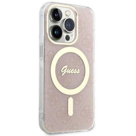 Guess GUHMP14LH4STP iPhone 14 Pro 6.1" pink/pink Hardcase 4G MagSafe