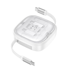 HOCO kabel All-in-one zwijany w zestawie z wymiennymi końcówkami PD 3A 60W U140 0,95 m biały