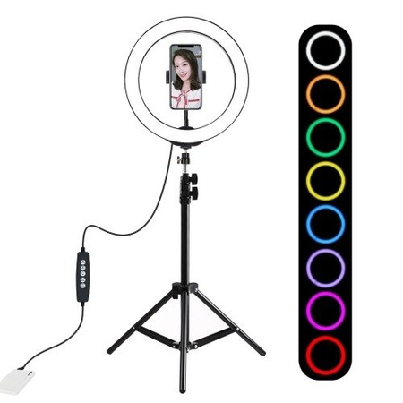 Statyw Puluz 1.1 m z oświetleniem RGBW LED 26cm vlog / stream / smartfon PKT3044