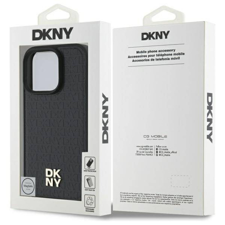 Original Case IPHONE 16 PRO MAX DKNY Repeat Pattern Stack Logo (DKHMP16XPSHRPSK) black