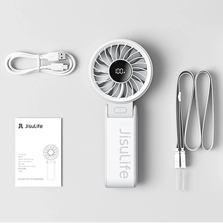 Mini wentylator Jisulife Handheld Fan Life7 5000mAh przenośny wiatraczek USB - szary
