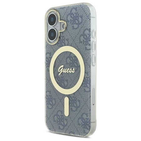 Original Case IPHONE 16 Guess Hardcase IML 4G MagSafe (GUHMP16SH4STB) blue