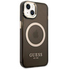 Guess Gold Outline Translucent MagSafe - Etui iPhone 14 Plus (czarny)