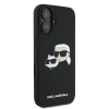 Karl Lagerfeld Silicone Case Nauble Heads Print MagSafe for iPhone 16 Plus - Black
