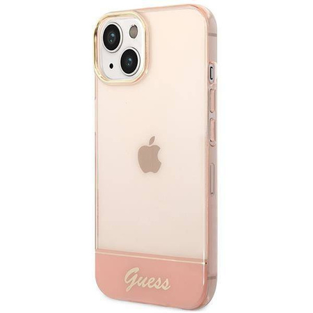 Oryginalne Etui IPHONE 14 PLUS Guess Hardcase Translucent różowe