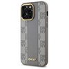 Oryginalne Etui IPHONE 14 PRO MAX DKNY Hardcase Leather Checkered Mono Pattern MagSafe (DKHMP14XPCPVSLE) beżowe
