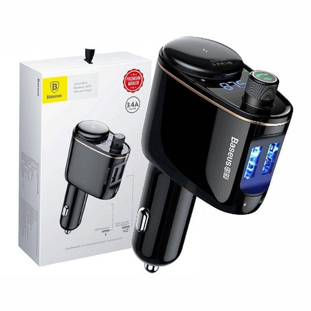Baseus S-06 Bluetooth/USB-Auto-FM-Sender (Overseas Edition) – Schwarz