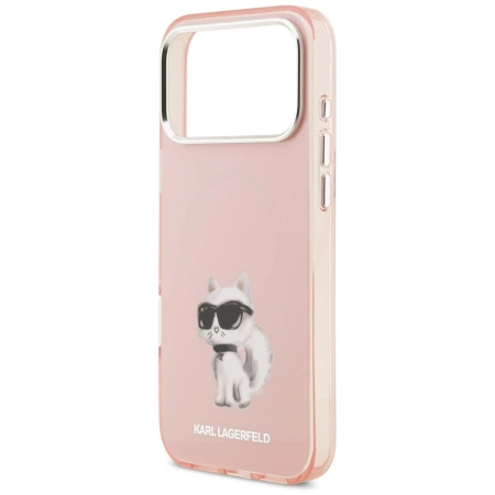 Karl Lagerfeld IML Aquarelle Choupette & Logo MagSafe Case for iPhone 17 Pro Max - Pink