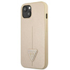 Original Case IPHONE 13 MINI Guess Hardcase Saffianotriangle Logo (GUHCP13SPSATLE) beige