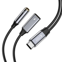 TECH-PROTECT KABEL ULTRABOOST 2IN1 60W 6A USB-C/MINI JACK 3.5MM/ USB-C BLACK