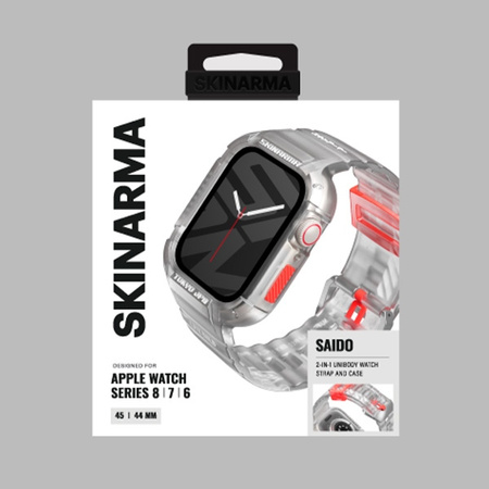 Skinarma pasek+etui Saido 2in1 Apple      Watch 45/44mm przezroczysty/clear