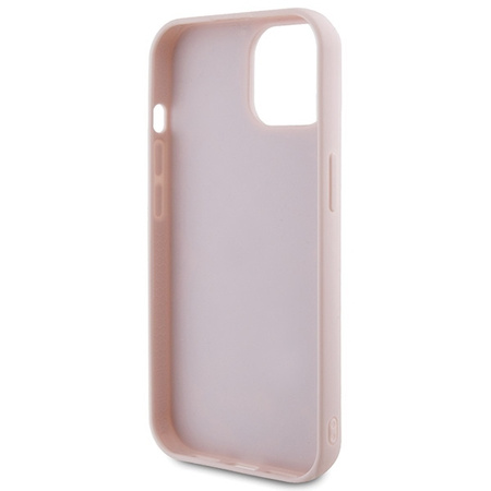 Guess Quilted Metal Logo-Hülle für iPhone 15 – Rosa