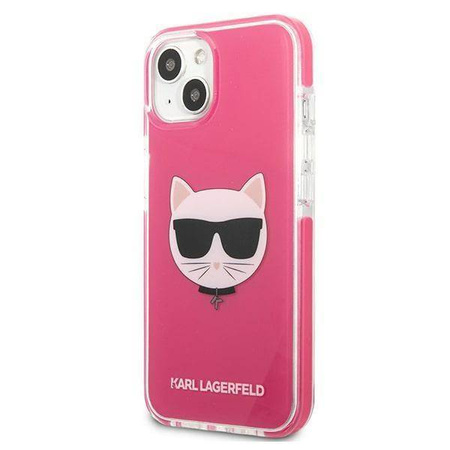 Original Handyhülle IPHONE 13 Karl Lagerfeld Hardcase Choupette Head (KLHCP13MTPECPI) rosa