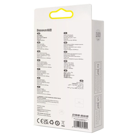 BASEUS kabel USB A do Apple Lightning 8-pin 2,4A Glimmer Series CADH000201 1m czarny