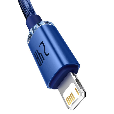 Baseus Crystal Shine Series Fast Charging Data Cable USB to iP 2.4A 2m Blue