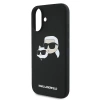 Karl Lagerfeld Silicone Case Nauble Heads Print MagSafe for iPhone 16 Plus - Black