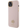 Etui Guess Silicone Logo Strass 4G na iPhone 15 - jasnoróżowe
