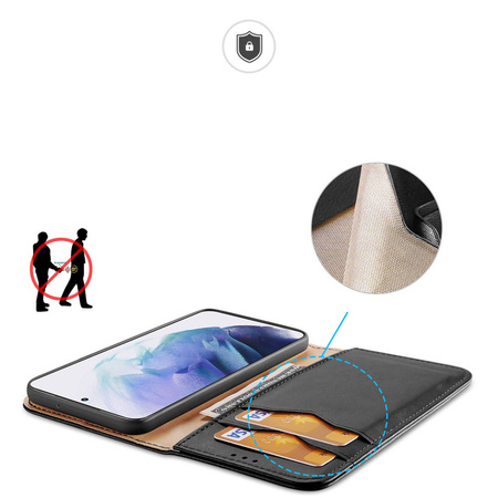 Dux Ducis Hivo Genuine Leather Bookcase type case for Samsung Galaxy S22+ (S22 Plus) black